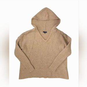 American Eagle Hooded Sweater Size Small Wool Blend Knitted Brown
